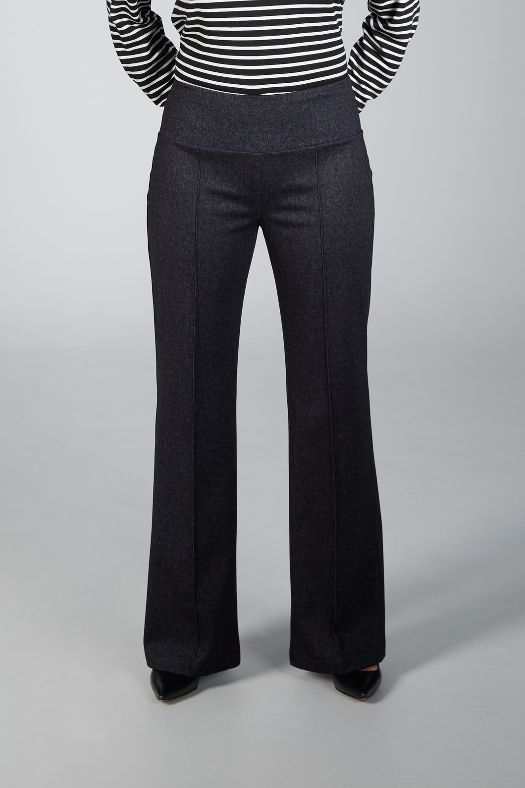 Beddome Pintuck Wide Leg Pant Black Mix