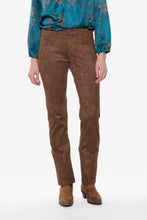 Load image into Gallery viewer, Beddome Stretch Faux Suede Straight Leg Pant Dark Chocolate
