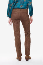 Load image into Gallery viewer, Beddome Stretch Faux Suede Straight Leg Pant Dark Chocolate
