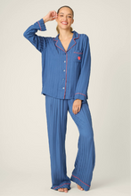 Load image into Gallery viewer, PJ Salvage La Rose Sateen Stripe Set Harbor
