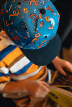 Load image into Gallery viewer, Headster Twisted Crayons Snapback Crisp Blue
