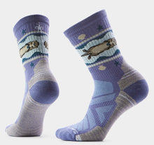 Load image into Gallery viewer, Smartwool Womens Hike Otter Float Crew Socks Nightfall Blue
