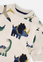 Load image into Gallery viewer, Deux Par Deux Dino Print Fleece Playsuit
