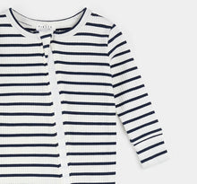 Load image into Gallery viewer, Petit Lem Navy Stripe Modal Rib Playsuit
