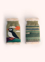 Load image into Gallery viewer, Powder UK Puffin Wrist Warmers Moss

