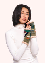 Load image into Gallery viewer, Powder UK Puffin Wrist Warmers Moss
