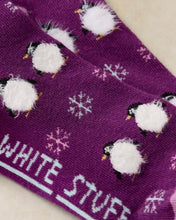 Load image into Gallery viewer, White Stuff UK Fluffy Penguin Ankle Sock Purple Multi
