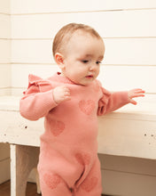 Load image into Gallery viewer, Deux Par Deux Baby Sweater Knit Little Hearts Playsuit
