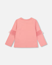 Load image into Gallery viewer, Deux Par Deux Cat Tee with Frill Rosette Pink
