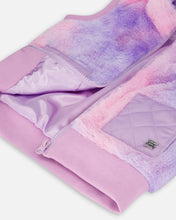 Load image into Gallery viewer, Deux Par Deux Faux Fur Vest Tie Dye Purple
