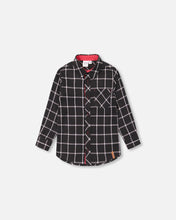 Load image into Gallery viewer, Deux Par Deux Plaid Flannel Shirt Black
