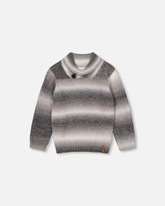 Deux Par Deux Grey Gradient Sweater