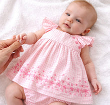 Load image into Gallery viewer, Souris Mini Gingham Dress and Bloomers with Broderie Anglaise
