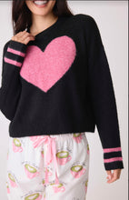 Load image into Gallery viewer, PJ Salvage Pink Heart Plush Sweater
