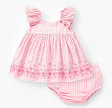 Load image into Gallery viewer, Souris Mini Gingham Dress and Bloomers with Broderie Anglaise
