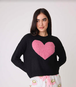 PJ Salvage Pink Heart Plush Sweater