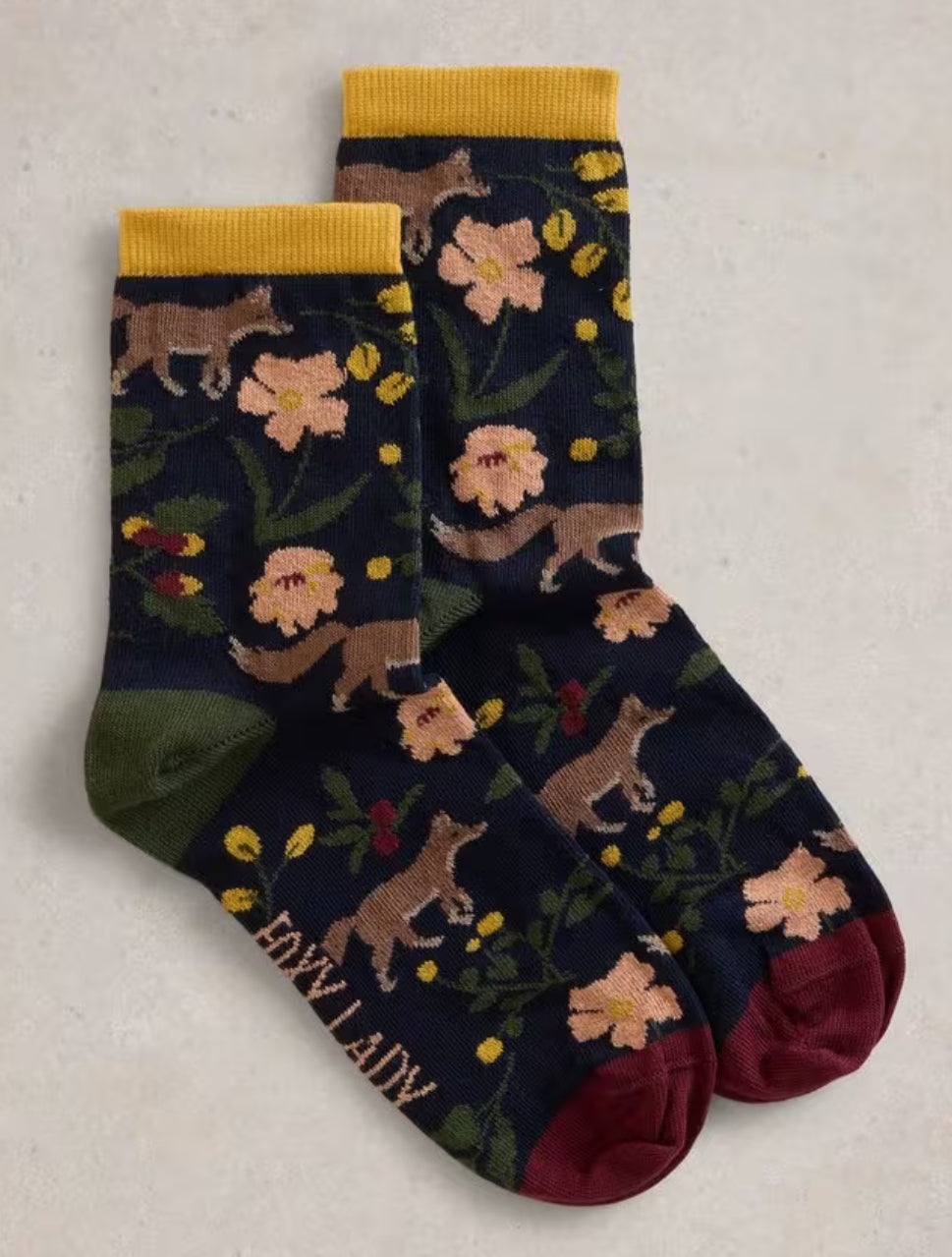 White Stuff UK Foxy Lady Ankle Sock Navy Multi