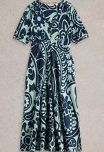 Load image into Gallery viewer, White Stuff UK Megan Jersey Dress Green Print
