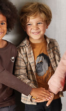 Load image into Gallery viewer, Minymo Check Flannel Shirt Oxford Tan
