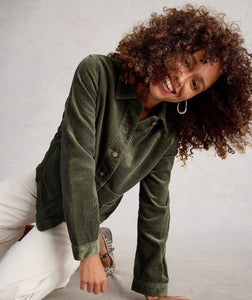 White Stuff UK Carrie Cord Jacket Dusky Green