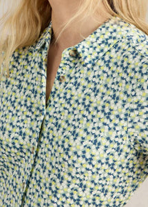 White Stuff UK Rua Jersey Shirt Dress Green Multi