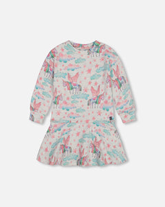 Deux Par Deux Unicorn French Terry Dress