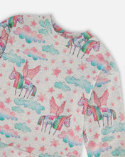 Load image into Gallery viewer, Deux Par Deux Unicorn French Terry Dress
