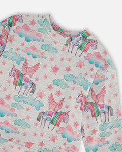 Deux Par Deux Unicorn French Terry Dress