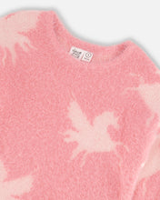 Load image into Gallery viewer, Deux Par Deux Unicorn Jacquard Knit Sweater Pink
