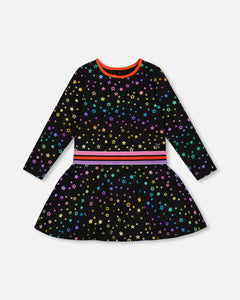 Deux Par Deux Metallic Stars Jersey Dress