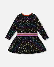 Load image into Gallery viewer, Deux Par Deux Metallic Stars Jersey Dress
