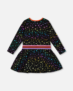 Deux Par Deux Metallic Stars Jersey Dress