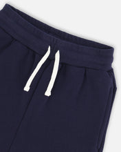 Load image into Gallery viewer, Deux Par Deux Fleece Cargo Pocket Jogger Navy
