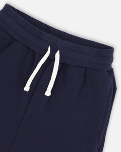 Deux Par Deux Fleece Cargo Pocket Jogger Navy