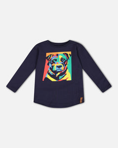 Deux Par Deux Neon Dog Print Tee