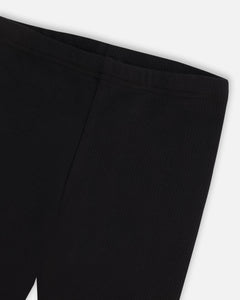 Deux Par Deux Black Rib Leggings