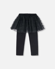 Load image into Gallery viewer, Deux Par Deux Black Tulle Skirt Leggings
