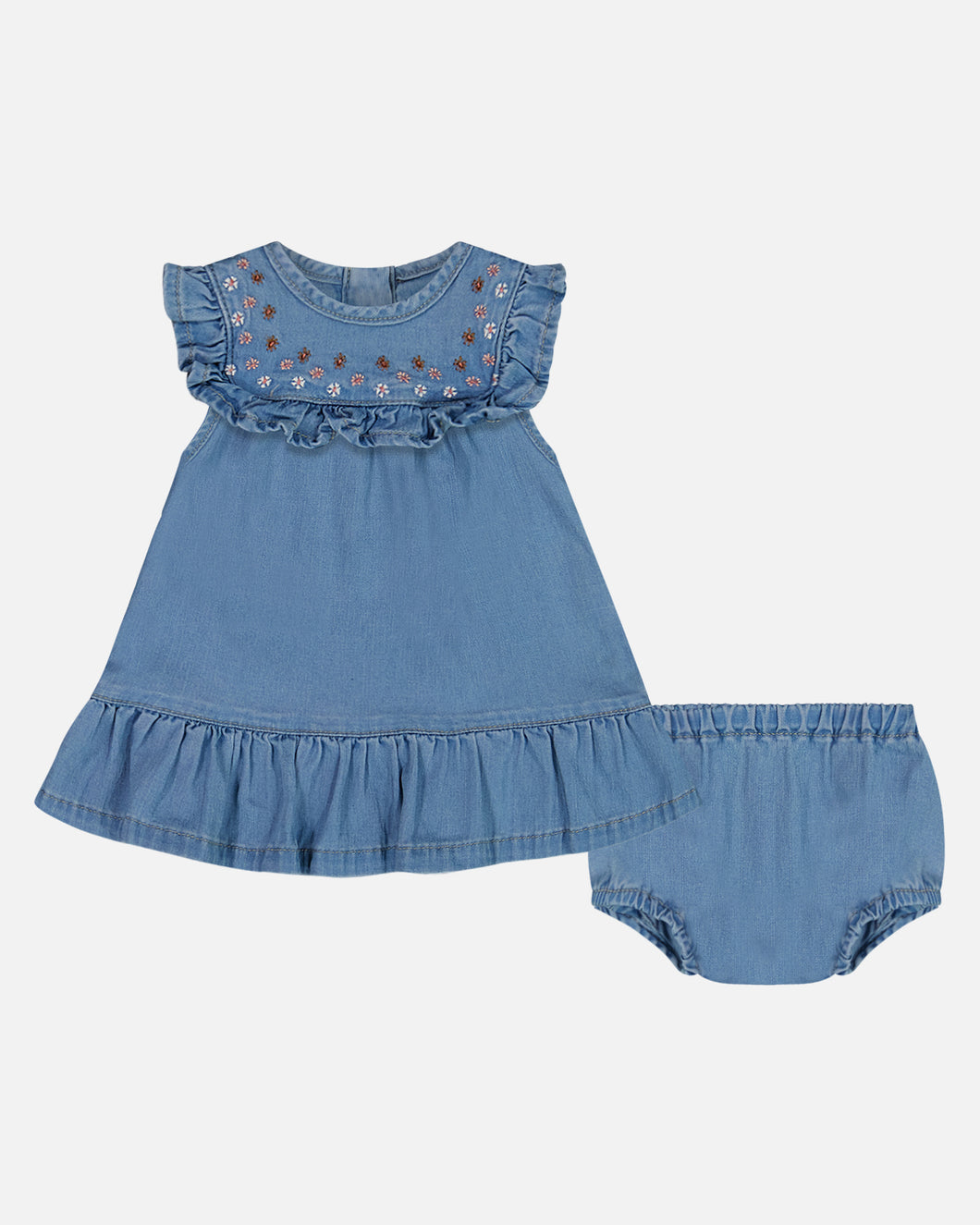 Deux Par Deux Light Denim Dress and Bloomer