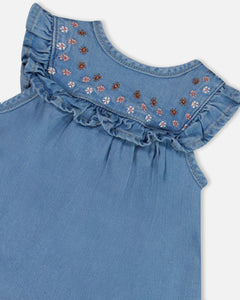 Deux Par Deux Light Denim Dress and Bloomer