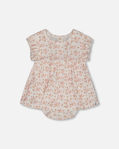 Deux Par Deux Baby Pointelle Dress Onesie Ditsy Flowers