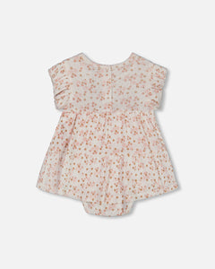 Deux Par Deux Baby Pointelle Dress Onesie Ditsy Flowers