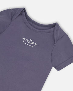 Deux Par Deux Jersey Onesie Paper Boats