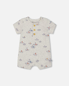 Deux Par Deux Little Paper Boats Shortie Playsuit