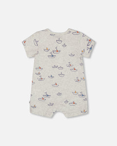 Deux Par Deux Little Paper Boats Shortie Playsuit