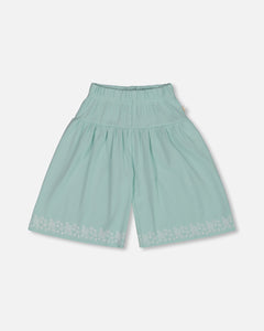 Deux Par Deux Chambray Stripe Top and Shorts Mint Green