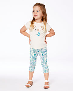 Deux Par Deux Ditsy Blue Organic Cotton Capri