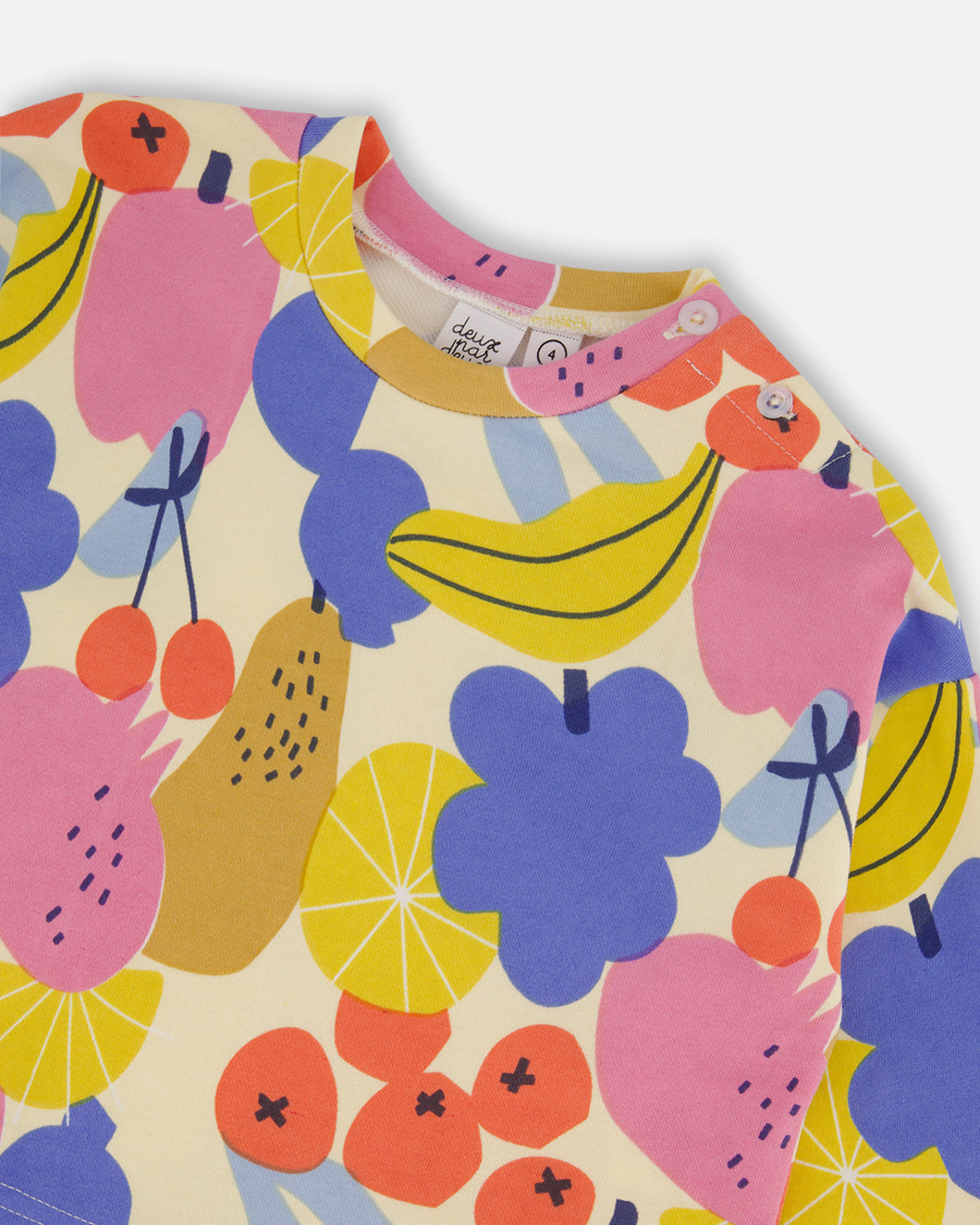 Deux Par Deux Fruit Print Terry Sweatshirt