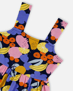 Deux Par Deux Fruit and Flower Print Dress