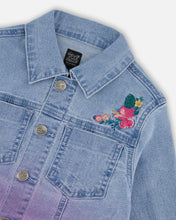 Load image into Gallery viewer, Deux Par Deux Embroidered Dip Dye Jean Jacket
