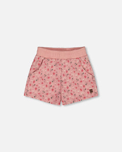 Deux Par Deux Strawberry Print Terry Shorts